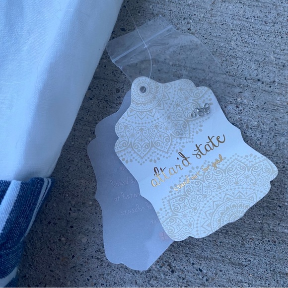 NWT Altar’d State Striped Pant Wide Leg Jumpsuit in Blue & White / Medium - Picture 2 of 12